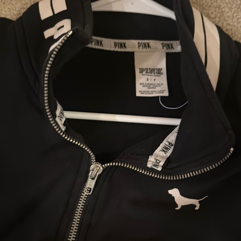 PINK Victoria's Secret Black Quarter-Zip Pullover - Picture 4 of 4